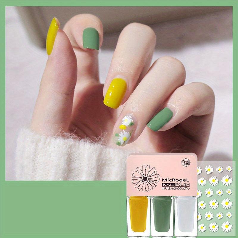 3pcs Peelable Water based Nail Polish Set Quick Drying Lasting Nail Lacquers