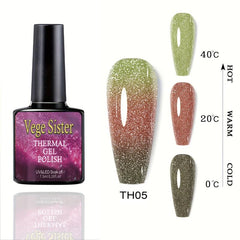 Long Lasting Glitter Gel Polish with Aurora Effect