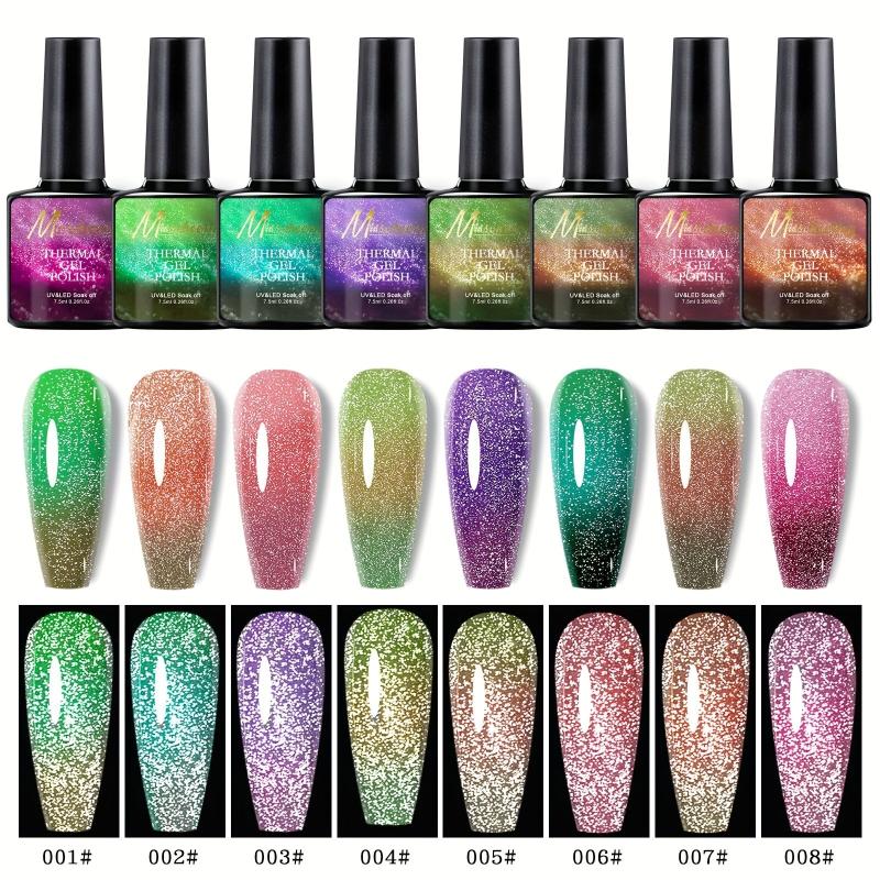 Long Lasting Glitter Gel Polish with Aurora Effect