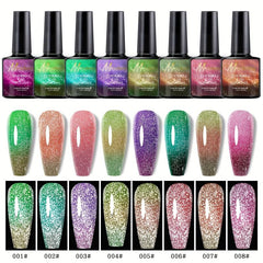 Long Lasting Glitter Gel Polish with Aurora Effect