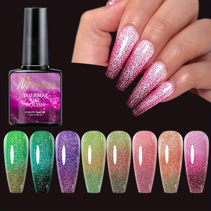 Long Lasting Glitter Gel Polish with Aurora Effect