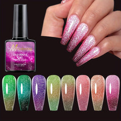 Long Lasting Glitter Gel Polish with Aurora Effect