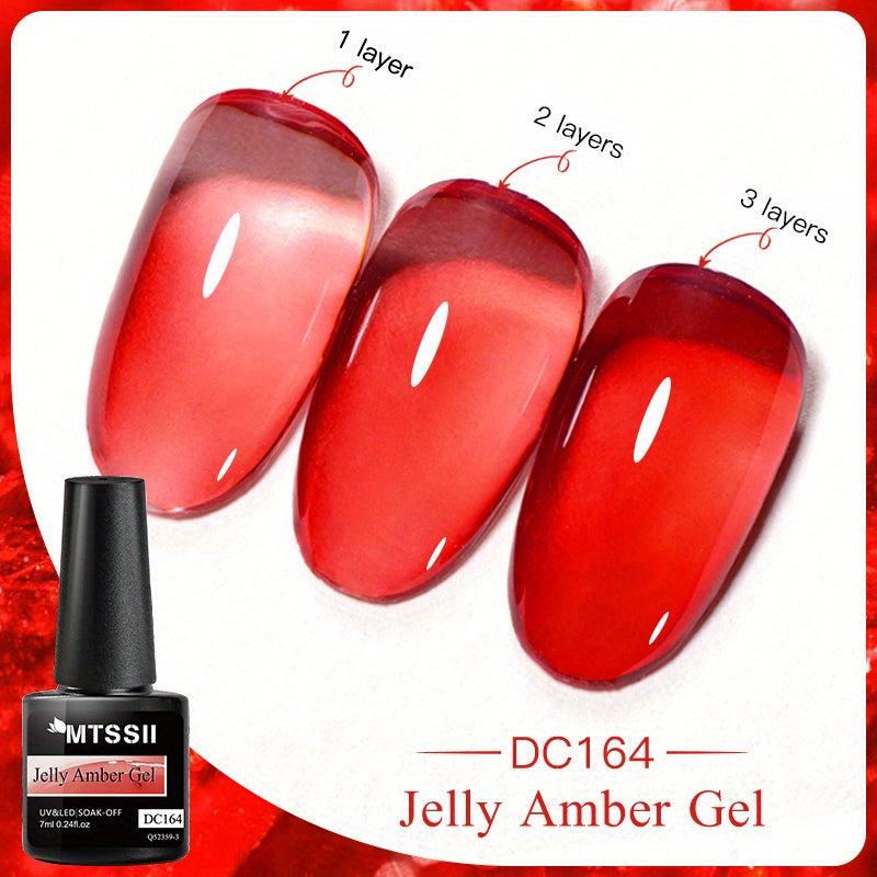 Amber Gel Nail Crystal Red Gel Polish Nail Art DIY