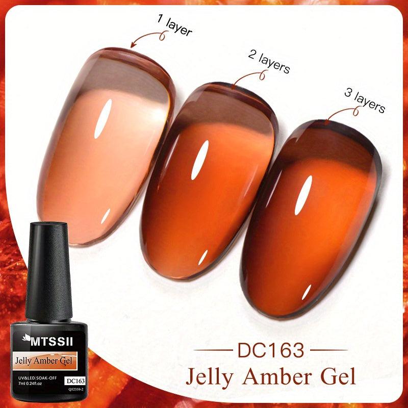 Amber Gel Nail Crystal Red Gel Polish Nail Art DIY