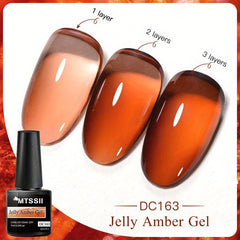 Amber Gel Nail Crystal Red Gel Polish Nail Art DIY