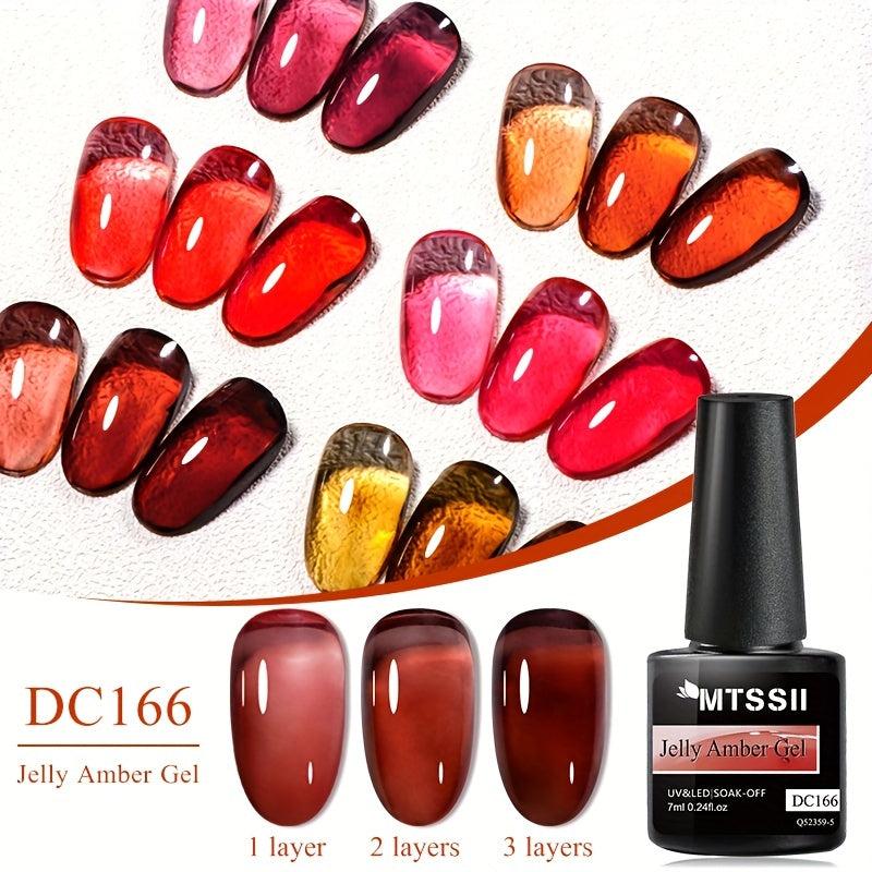 Amber Gel Nail Crystal Red Gel Polish Nail Art DIY