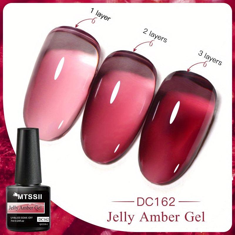 Amber Gel Nail Crystal Red Gel Polish Nail Art DIY