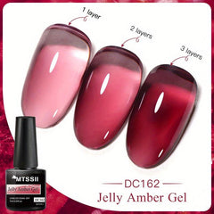 Amber Gel Nail Crystal Red Gel Polish Nail Art DIY