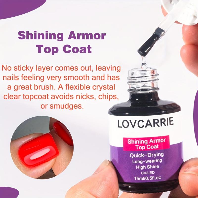 No Wipe Top Coat Gel Nail Polish High Gloss Shine Finish