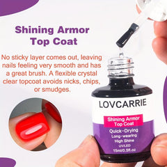 No Wipe Top Coat Gel Nail Polish High Gloss Shine Finish