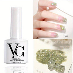 Glitter Gel Nail Polish with Sequins for Salon and Home Use
