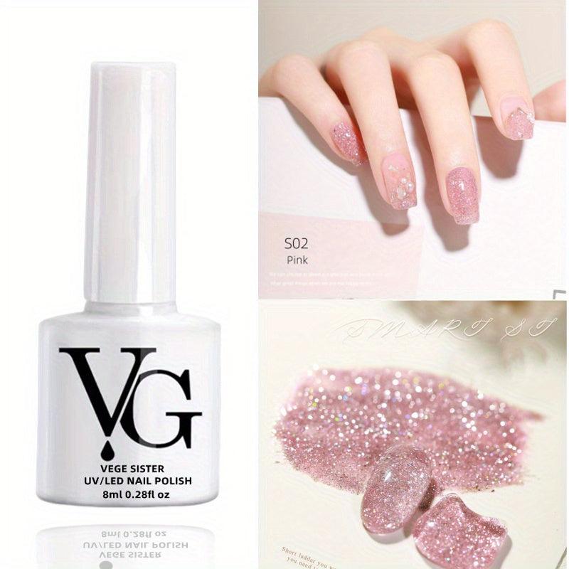 Glitter Gel Nail Polish with Sequins for Salon and Home Use