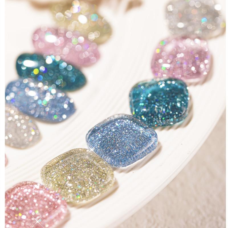 Glitter Gel Nail Polish with Sequins for Salon and Home Use