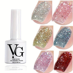 Glitter Gel Nail Polish with Sequins for Salon and Home Use