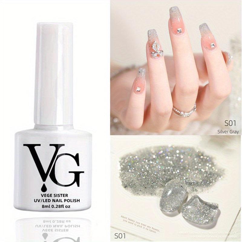 Glitter Gel Nail Polish with Sequins for Salon and Home Use