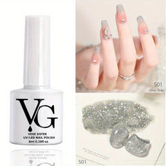 Glitter Gel Nail Polish with Sequins for Salon and Home Use