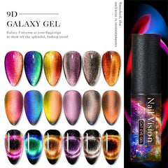 6PCS SET 9D Galaxy Cat Eye Nail Gel Chameleon Magnetic Cat Eye Nail Gel Polish