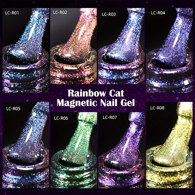 Diamond Cat Magnetic Gel Nail Polish Reflective Glitter 9D Holographic Gel