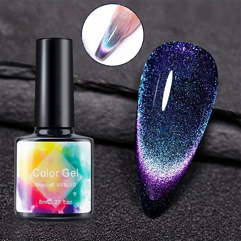 Diamond Cat Magnetic Gel Nail Polish Reflective Glitter 9D Holographic Gel