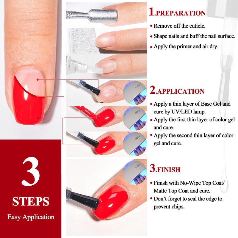 3Pcs Gel Top Coat Base Coat No Wipe Matte & Top Coat for Gel Nail Polish