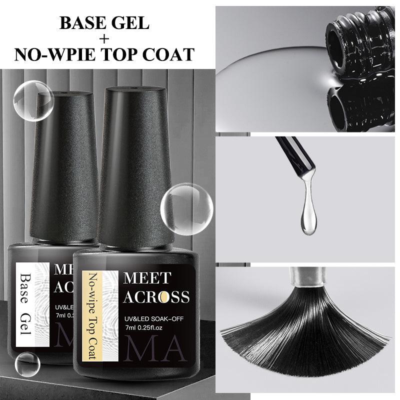 3Pcs Gel Top Coat Base Coat No Wipe Matte & Top Coat for Gel Nail Polish