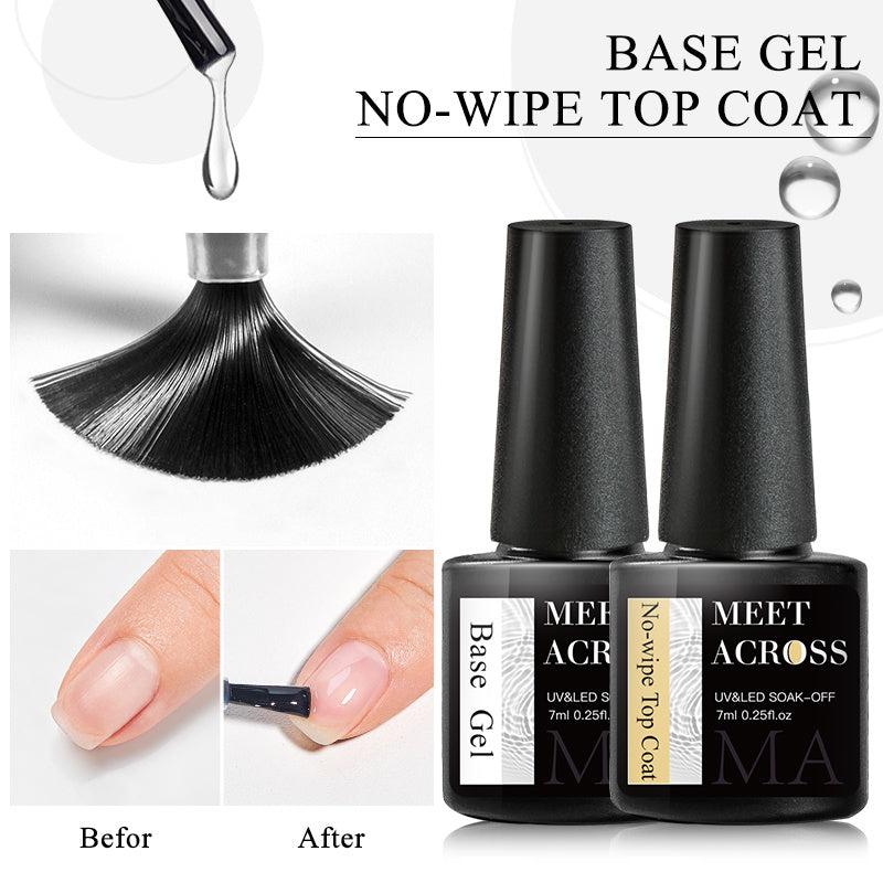 3Pcs Gel Top Coat Base Coat No Wipe Matte & Top Coat for Gel Nail Polish