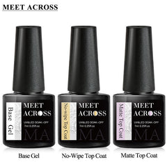 3Pcs Gel Top Coat Base Coat No Wipe Matte & Top Coat for Gel Nail Polish