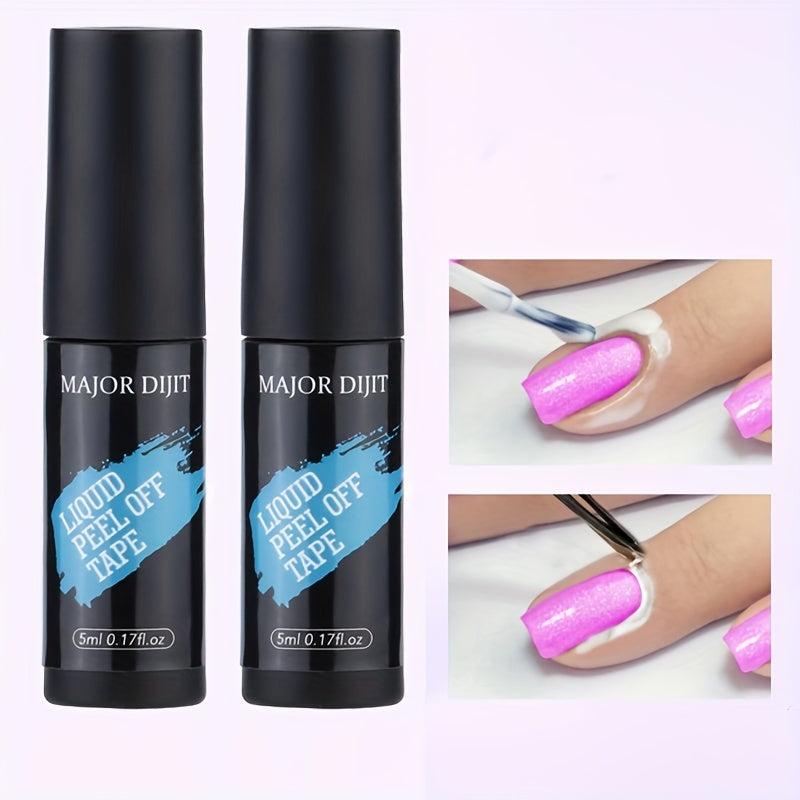 2pcs Nail Peel Off Liquid Set Anti Overflow Glue Edge Latex Tape