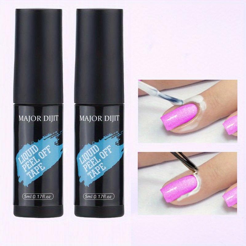 2pcs Nail Peel Off Liquid Set Anti Overflow Glue Edge Latex Tape