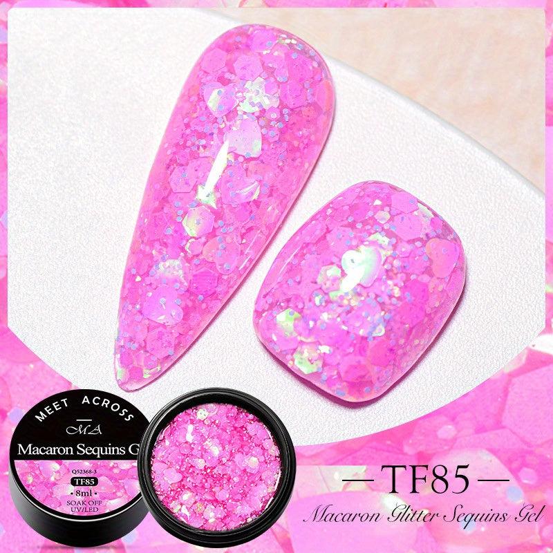 Glitter Gel Nail Polish Set 6 Colors Big Glitter Gel Polish Kit