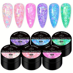 Glitter Gel Nail Polish Set 6 Colors Big Glitter Gel Polish Kit