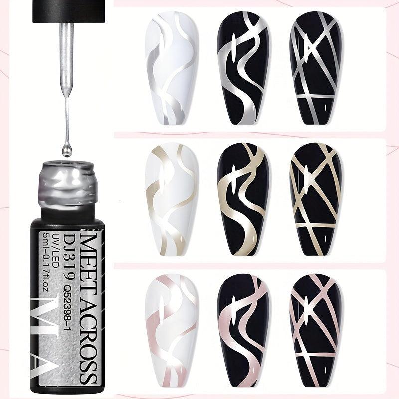 5ml Metallic Gel Nail Polish Mirror Metallic Painting Liner Gel Polish