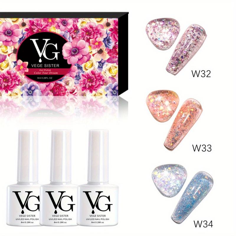 Glitter Sequins Uv Nail Gel Polish Set