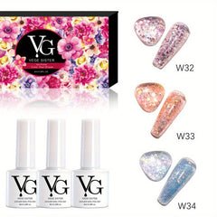 Glitter Sequins Uv Nail Gel Polish Set