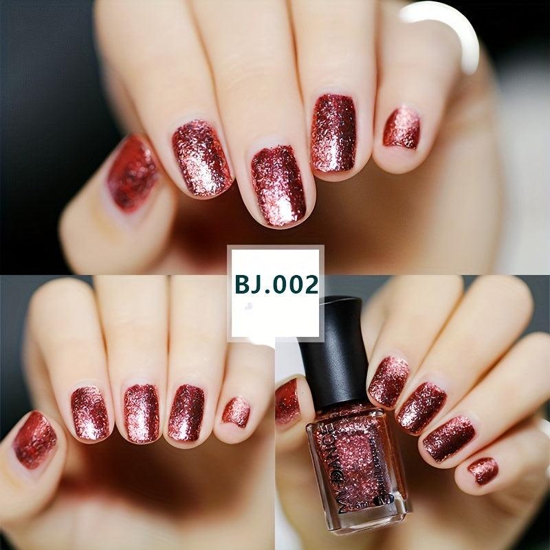 Sequin Nail Polish No-Bake Non-Peeling Lacquer - Multicolor Options