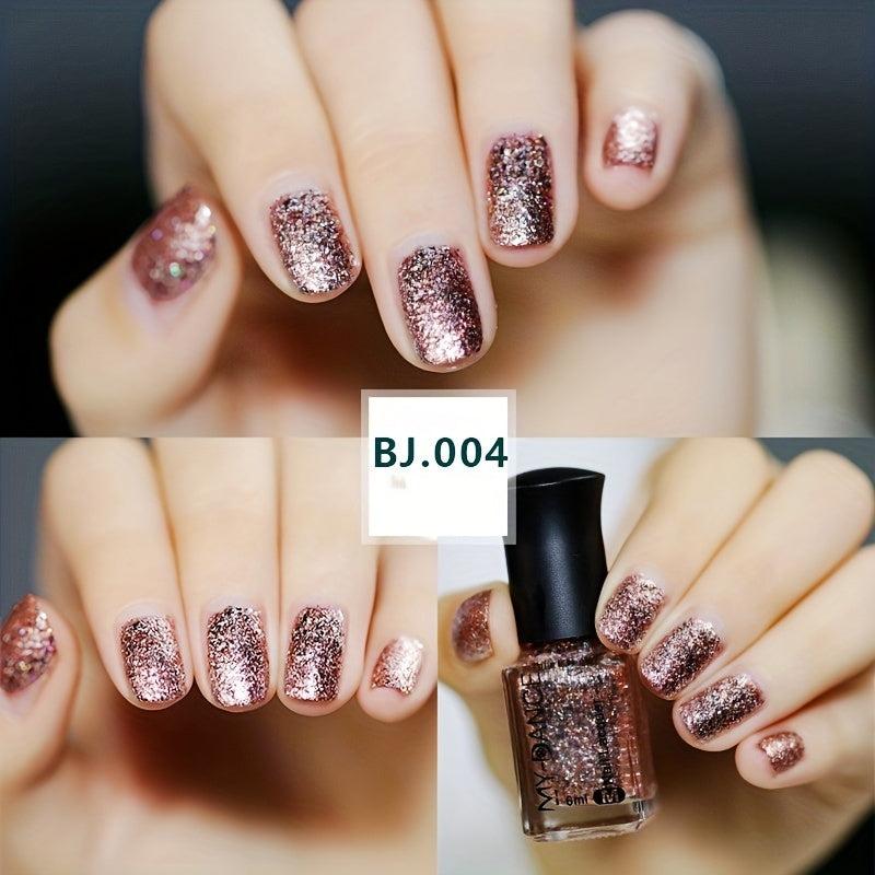 Sequin Nail Polish No-Bake Non-Peeling Lacquer - Multicolor Options