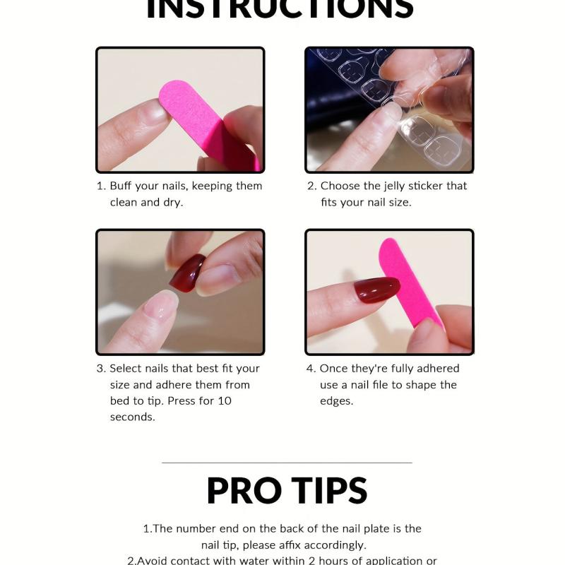 Double Side Glue Nail Sticker Press On Nail Tabs Waterproof False Nail Tips