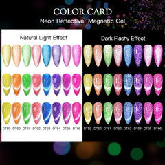 6pcs Neon Reflective Cat Eye Gel Set