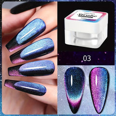Rainbow Cat Magnetic Nail Gel - Holographic Glitter Cat Eye Gel Polish