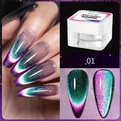 Rainbow Cat Magnetic Nail Gel - Holographic Glitter Cat Eye Gel Polish