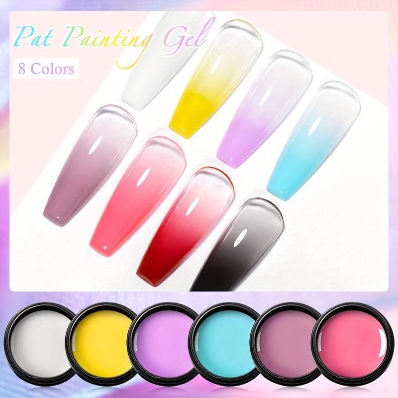 8-Piece Summer Gel Nail Polish Set for Art & Painting
