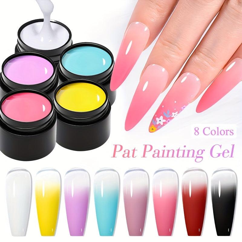8-Piece Summer Gel Nail Polish Set for Art & Painting