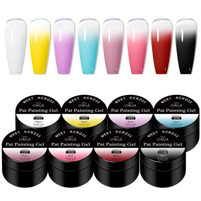 8-Piece Summer Gel Nail Polish Set for Art & Painting