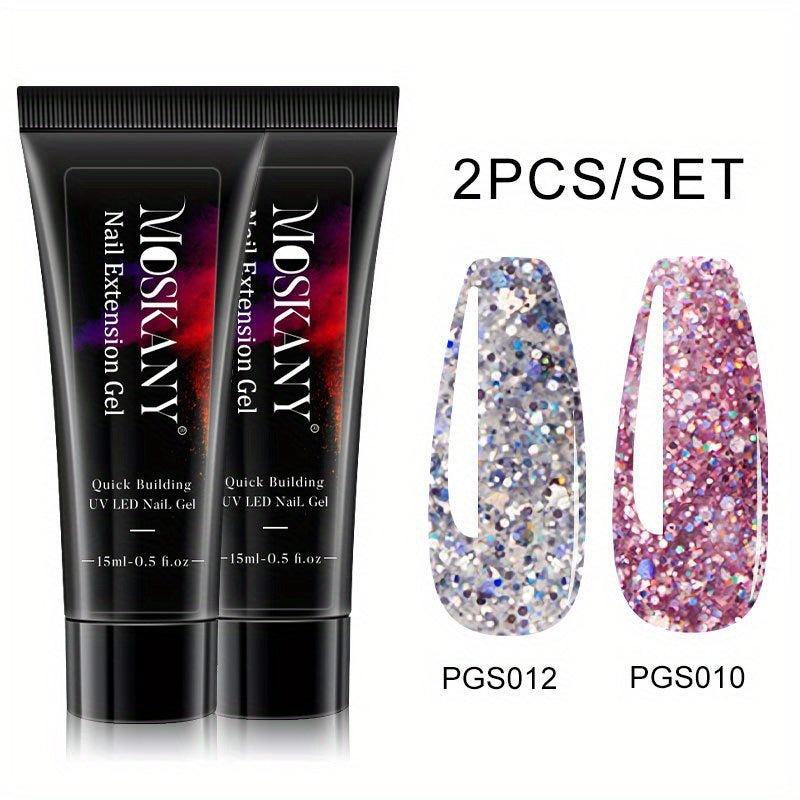 15ml Nail Extension Gel Set Glitter Sequin Building Gel