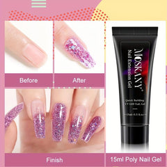 15ml Nail Extension Gel Set Glitter Sequin Building Gel