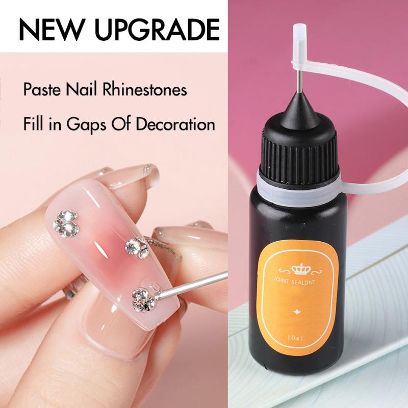 10ml Gel Polish Nail Art Rhinestone Glue Set for Adhesive Resin Gems