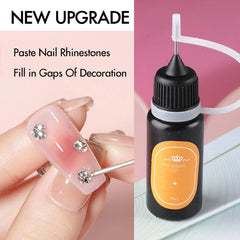 10ml Gel Polish Nail Art Rhinestone Glue Set for Adhesive Resin Gems