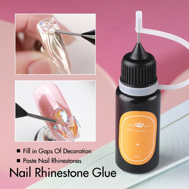 10ml Gel Polish Nail Art Rhinestone Glue Set for Adhesive Resin Gems