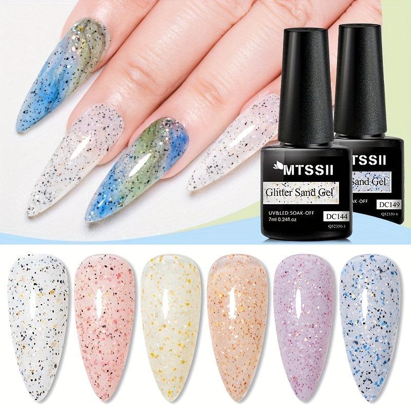 Glitter Gel Nail Polish Silver Sparkle Soak Off for DIY and Salon Use