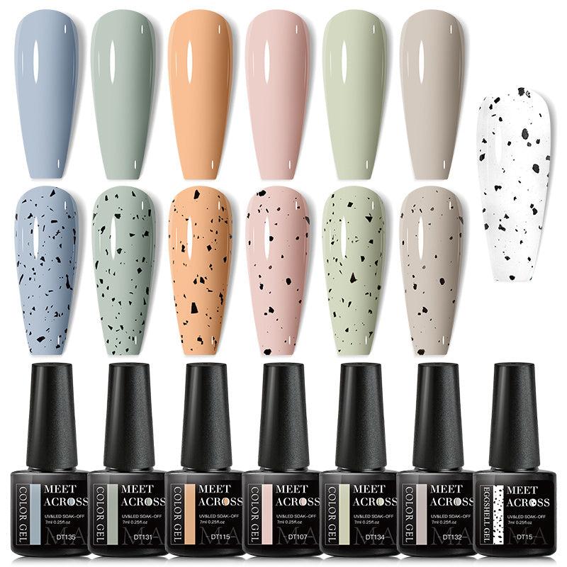 7 Pcs Nude Eggshell Gel Polish Set Classic Colors